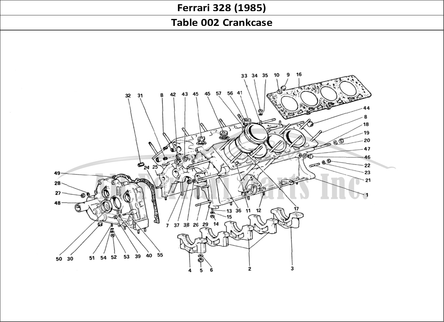 Ferrari Parts Ferrari 328 (1985) Page 002 Crankcase