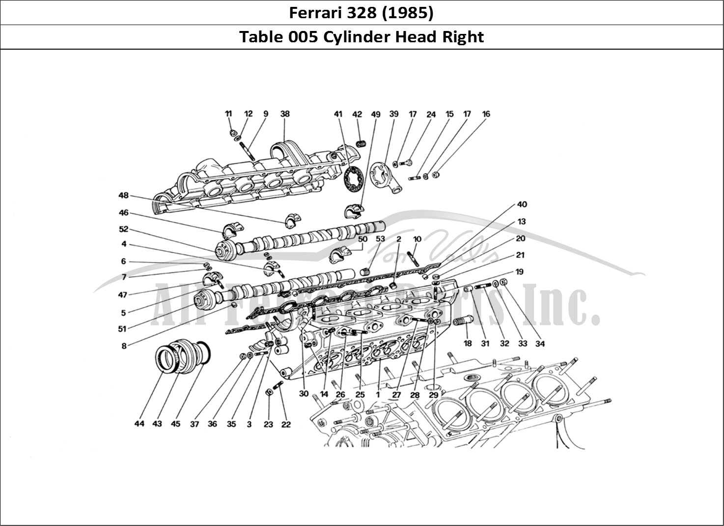 Ferrari Parts Ferrari 328 (1985) Page 005 Cylinder Head (Right)
