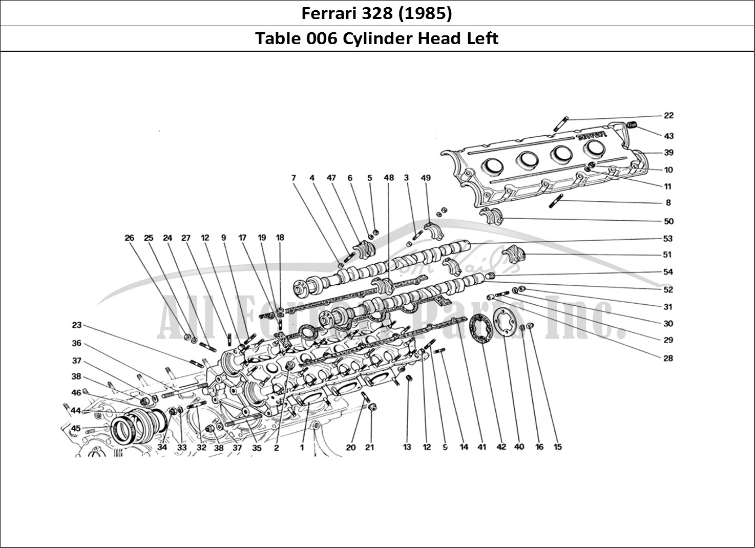 Ferrari Parts Ferrari 328 (1985) Page 006 Cylinder Head (Left)