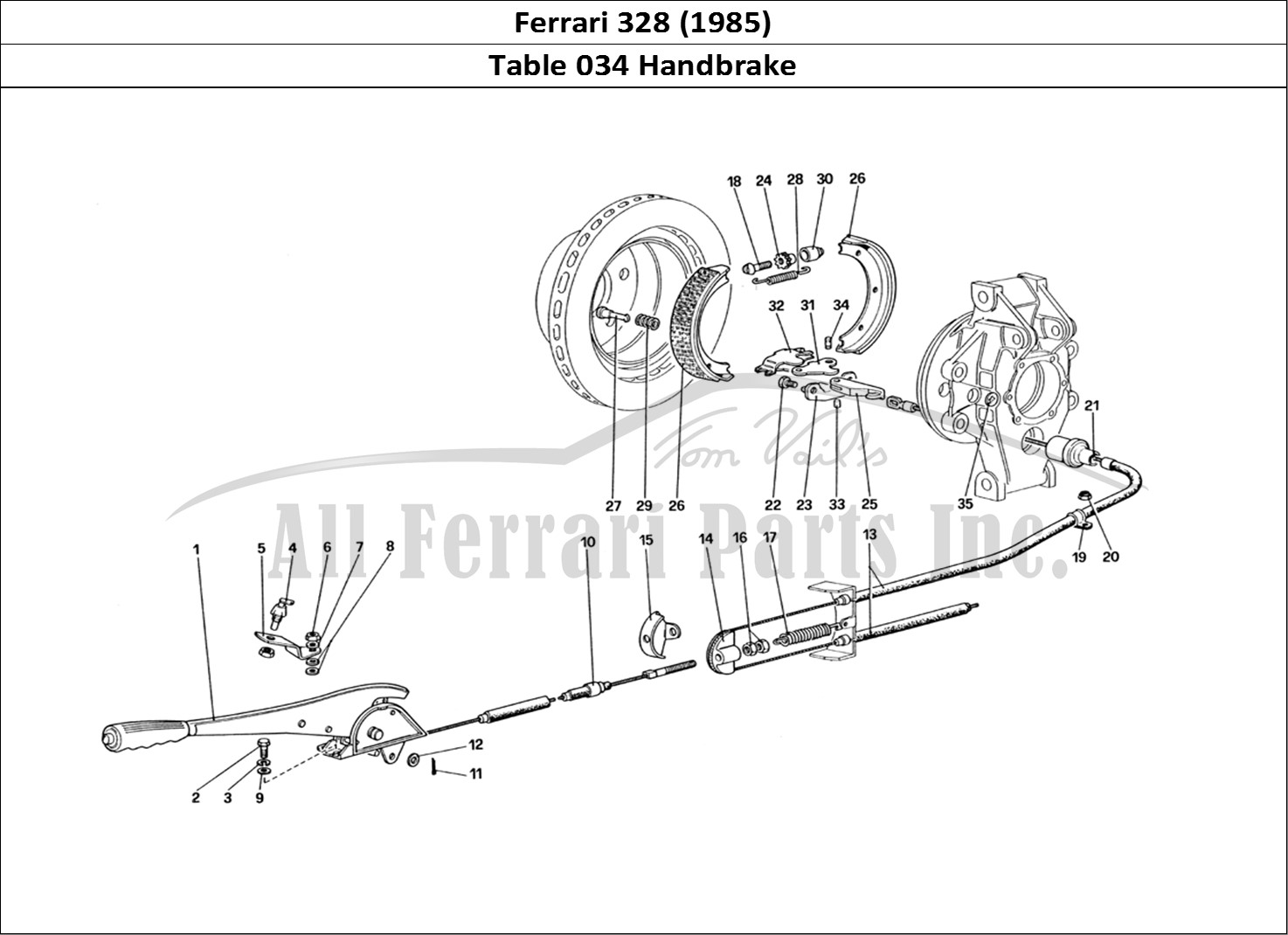 Ferrari Parts Ferrari 328 (1985) Page 034 Hand - Brake Control