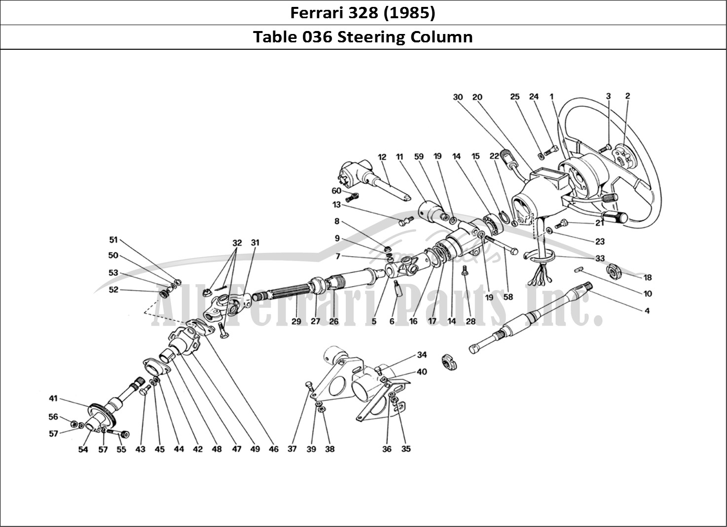 Ferrari Parts Ferrari 328 (1985) Page 036 Steering Column