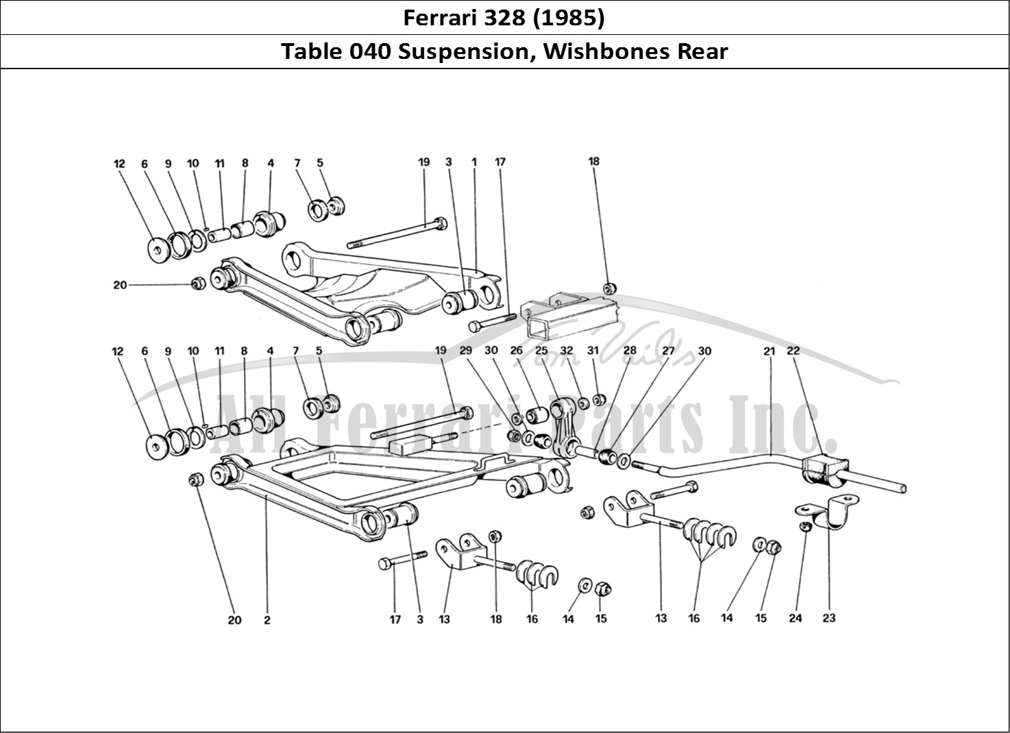 Ferrari Parts Ferrari 328 (1985) Page 040 Rear Suspension - Wishbon