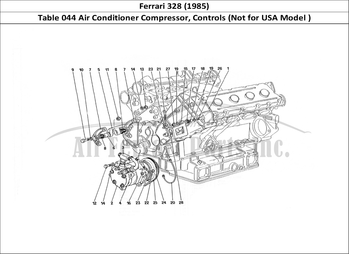 Ferrari Parts Ferrari 328 (1985) Page 044 Air Conditioning Compress