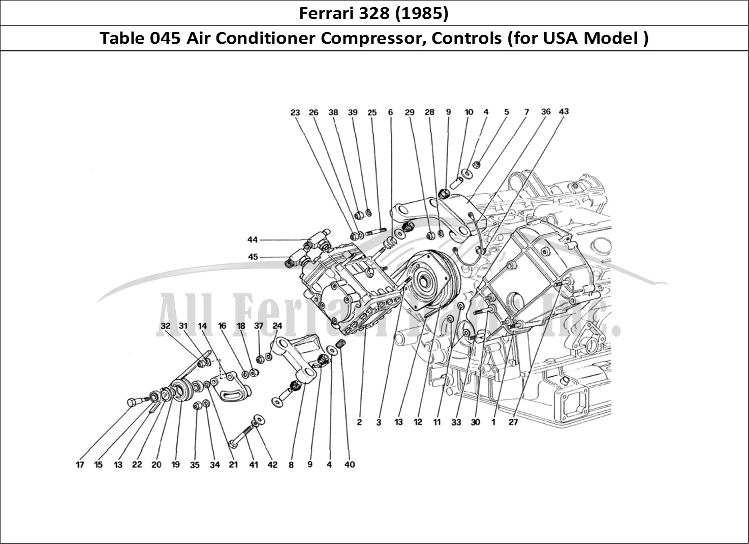 Ferrari Parts Ferrari 328 (1985) Page 045 Air Conditioning Compress