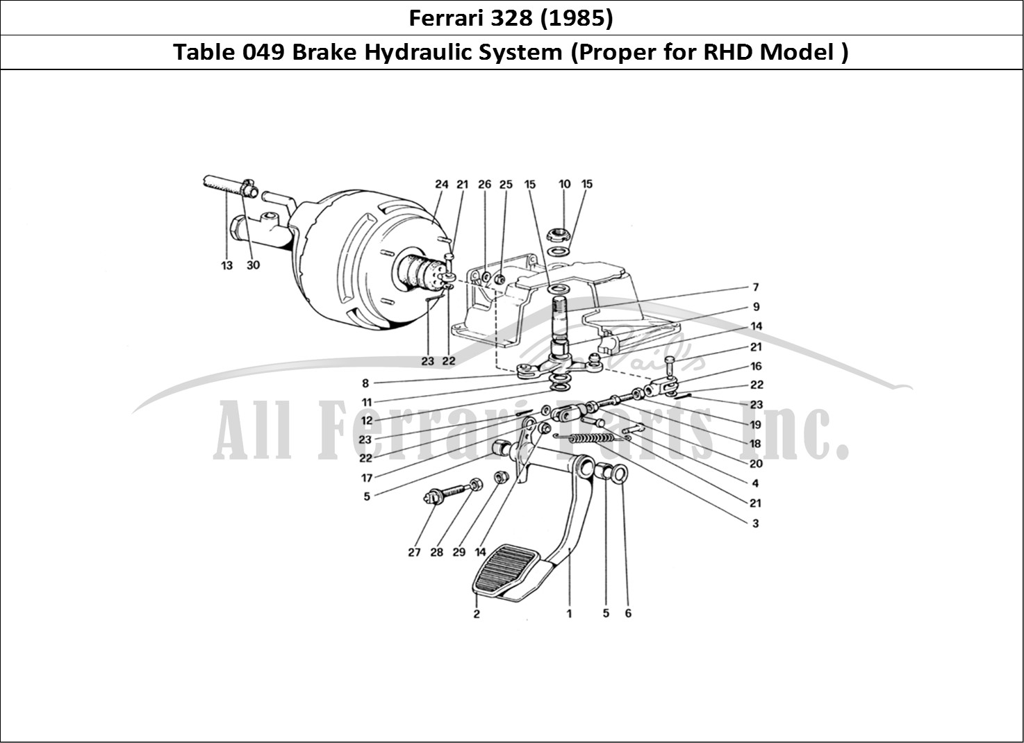 Ferrari Parts Ferrari 328 (1985) Page 049 Brake Hydraulic System (V