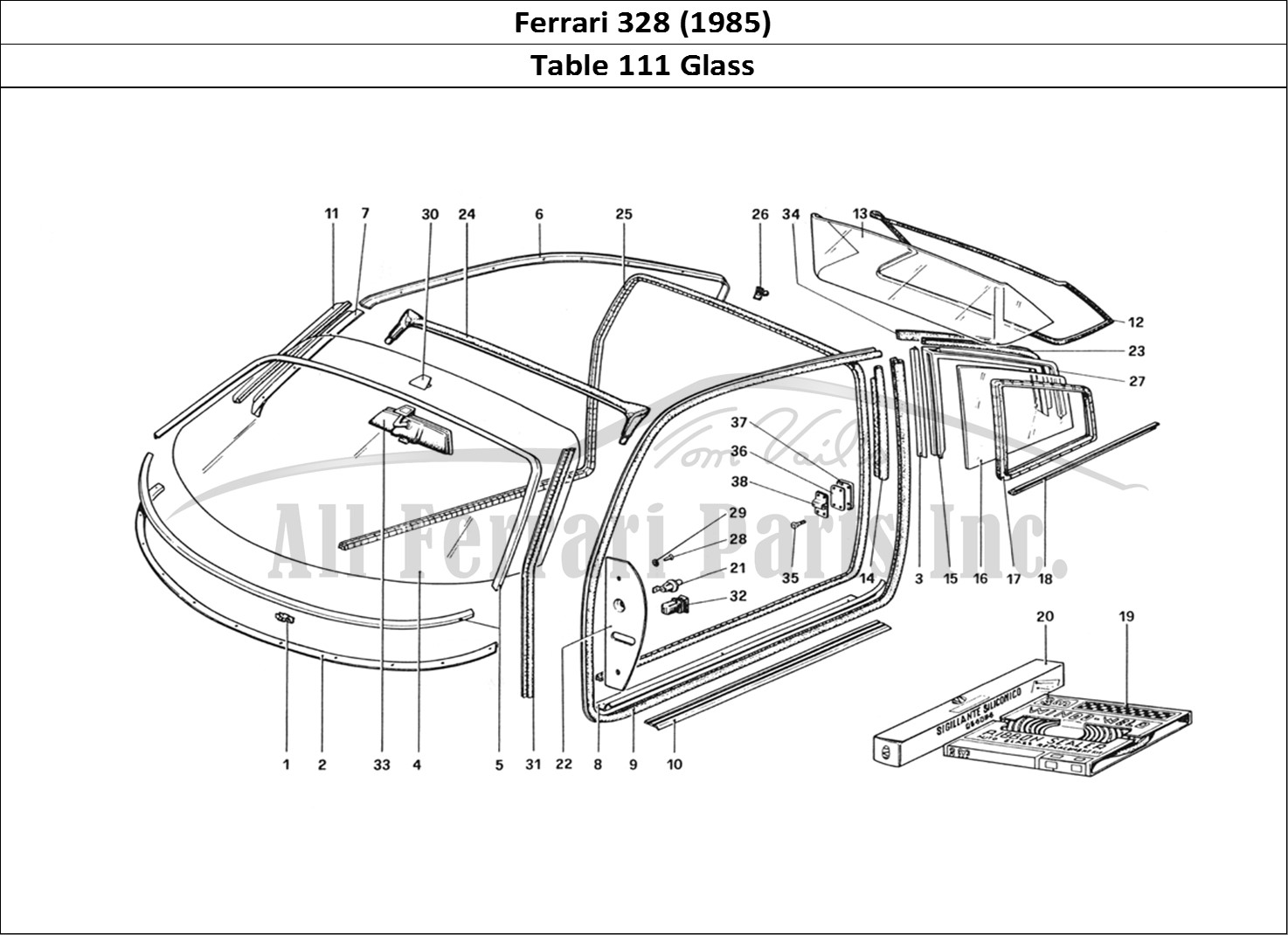 Ferrari Parts Ferrari 328 (1985) Page 111 Glasses