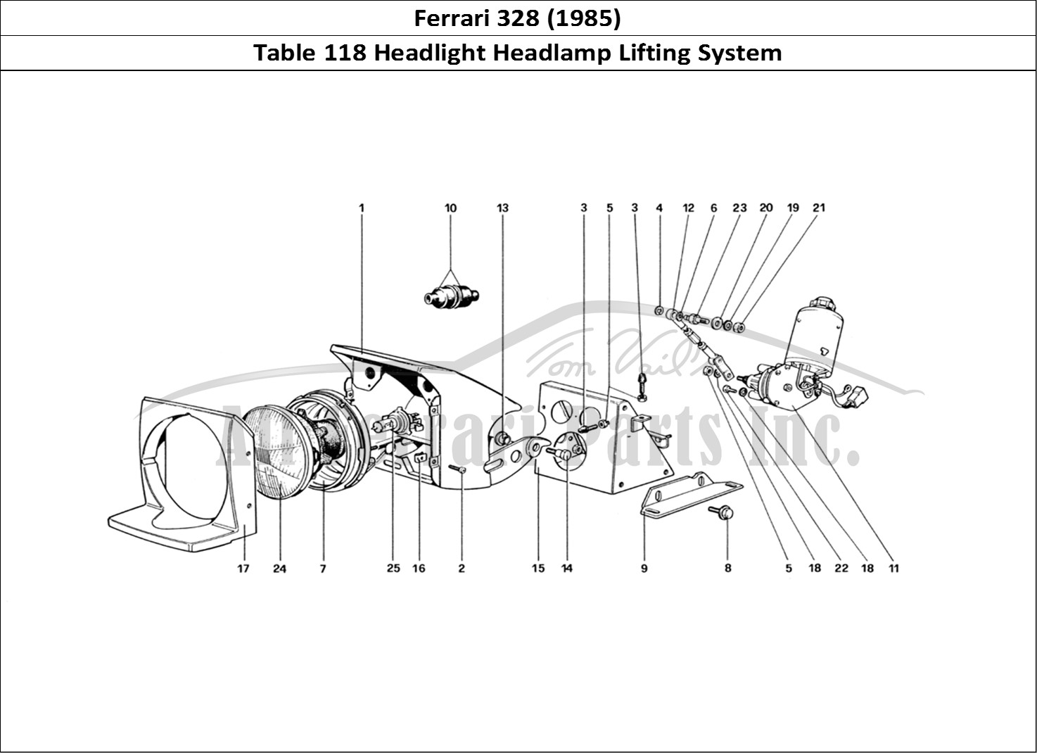 Ferrari Parts Ferrari 328 (1985) Page 118 Lights Lifting Device and