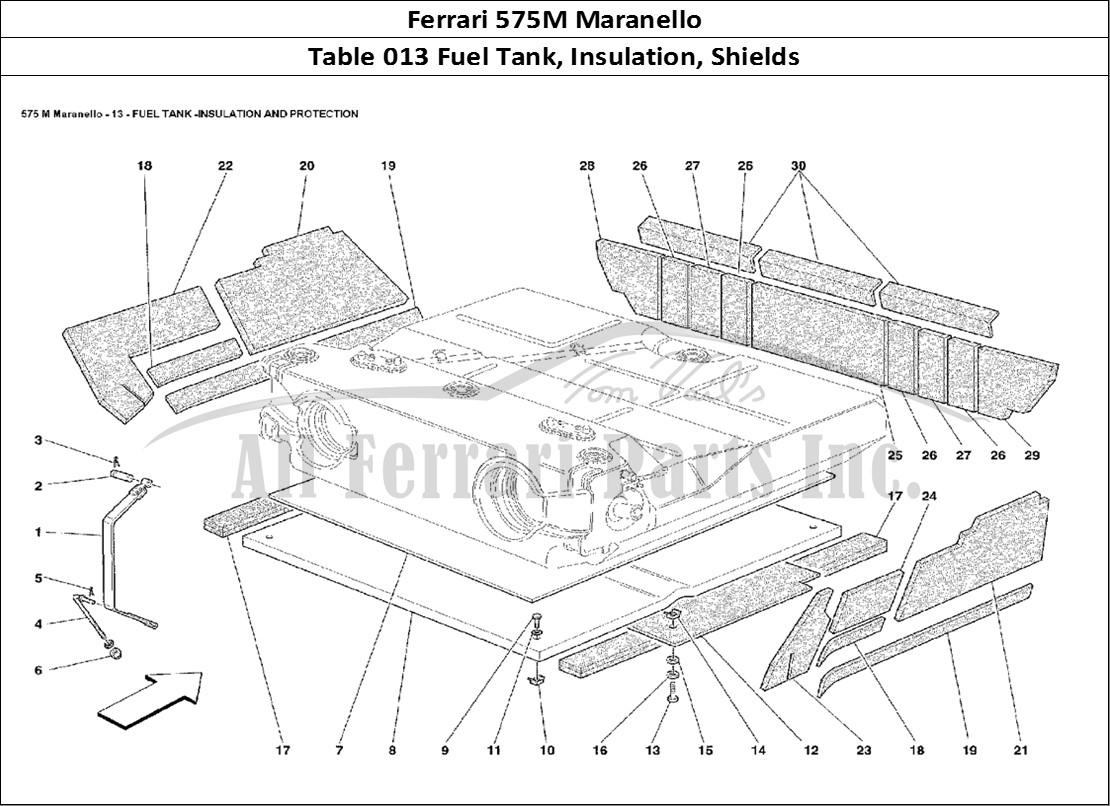 Ferrari Parts Ferrari 575M Maranello Page 013 Fuel Tank Insulation and
