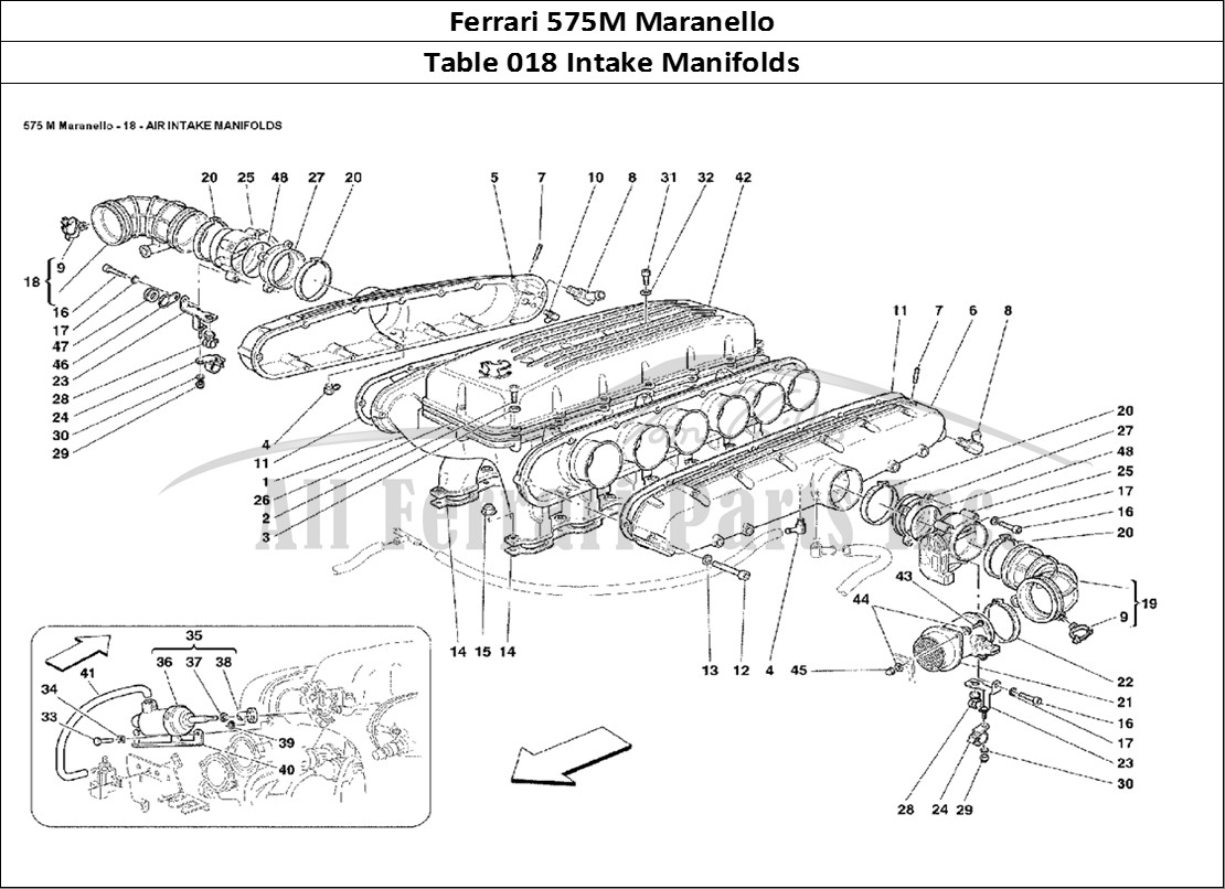Ferrari Parts Ferrari 575M Maranello Page 018 Air Intake Manifolds