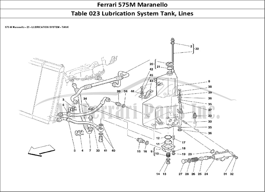 Ferrari Parts Ferrari 575M Maranello Page 023 Lubrication System Tank
