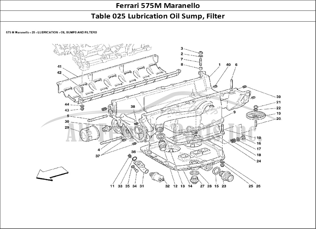 Ferrari Parts Ferrari 575M Maranello Page 025 Lubrication Oil Sumps and