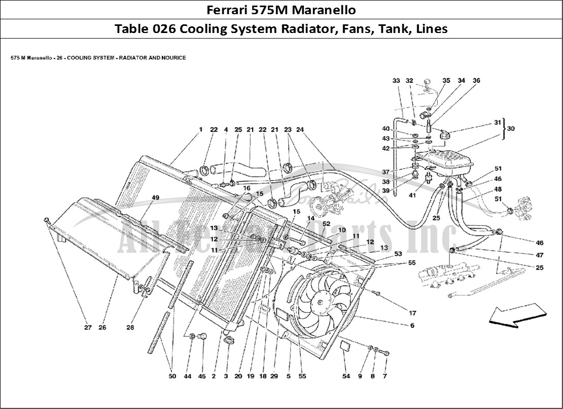 Ferrari Parts Ferrari 575M Maranello Page 026 Cooling System Radiator a