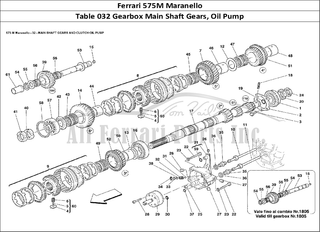 Ferrari Parts Ferrari 575M Maranello Page 032 Main Shaft Gears and Clut