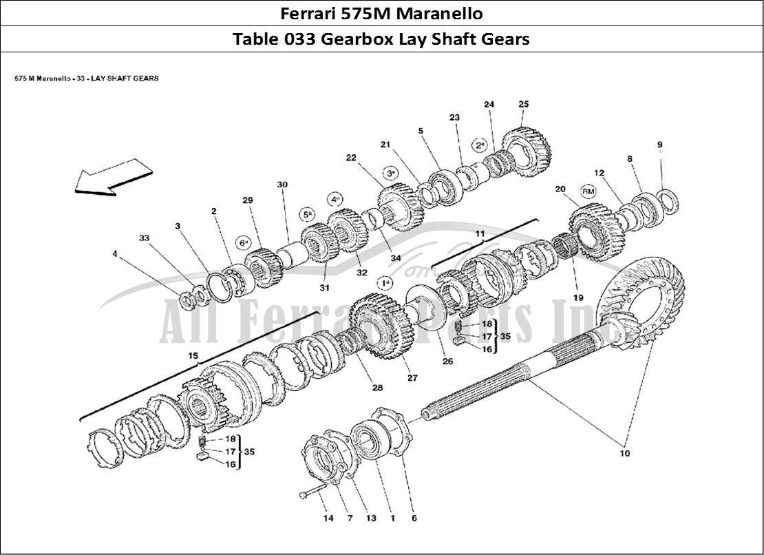 Ferrari Parts Ferrari 575M Maranello Page 033 Lay Shaft Gears