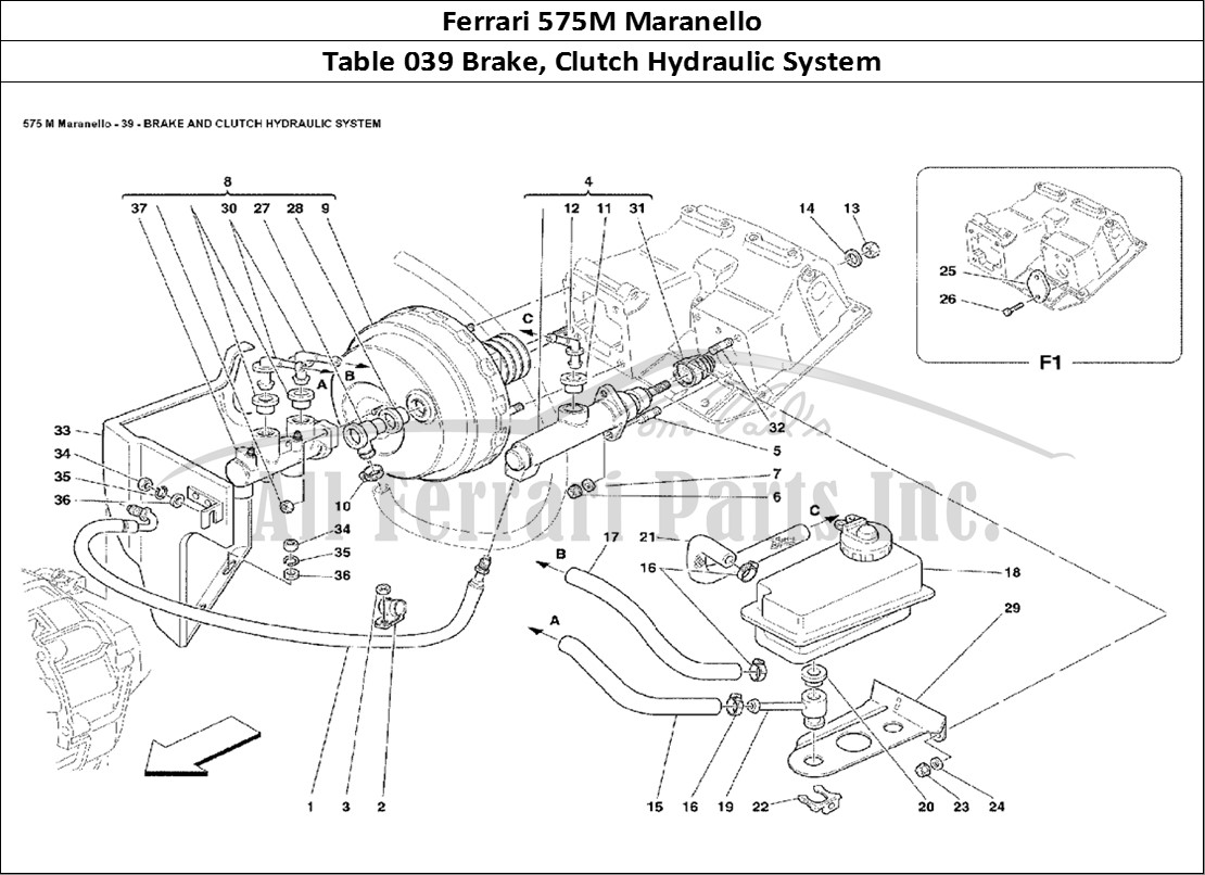 Ferrari Parts Ferrari 575M Maranello Page 039 Brake and Clutch Hydrauli