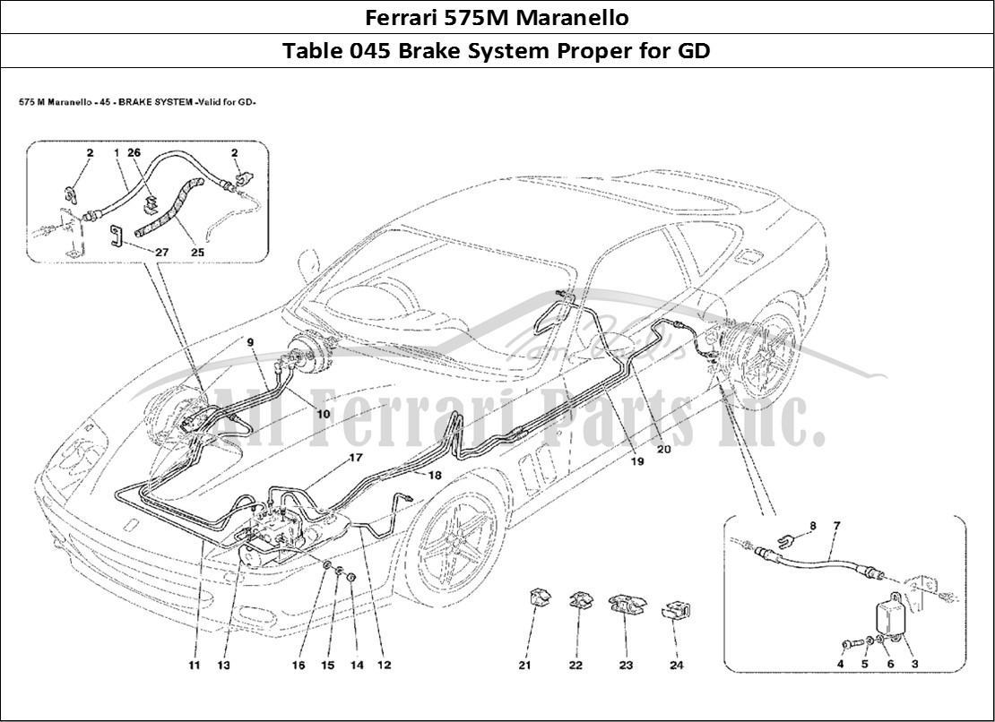 Ferrari Parts Ferrari 575M Maranello Page 045 Brake System Valid for GD