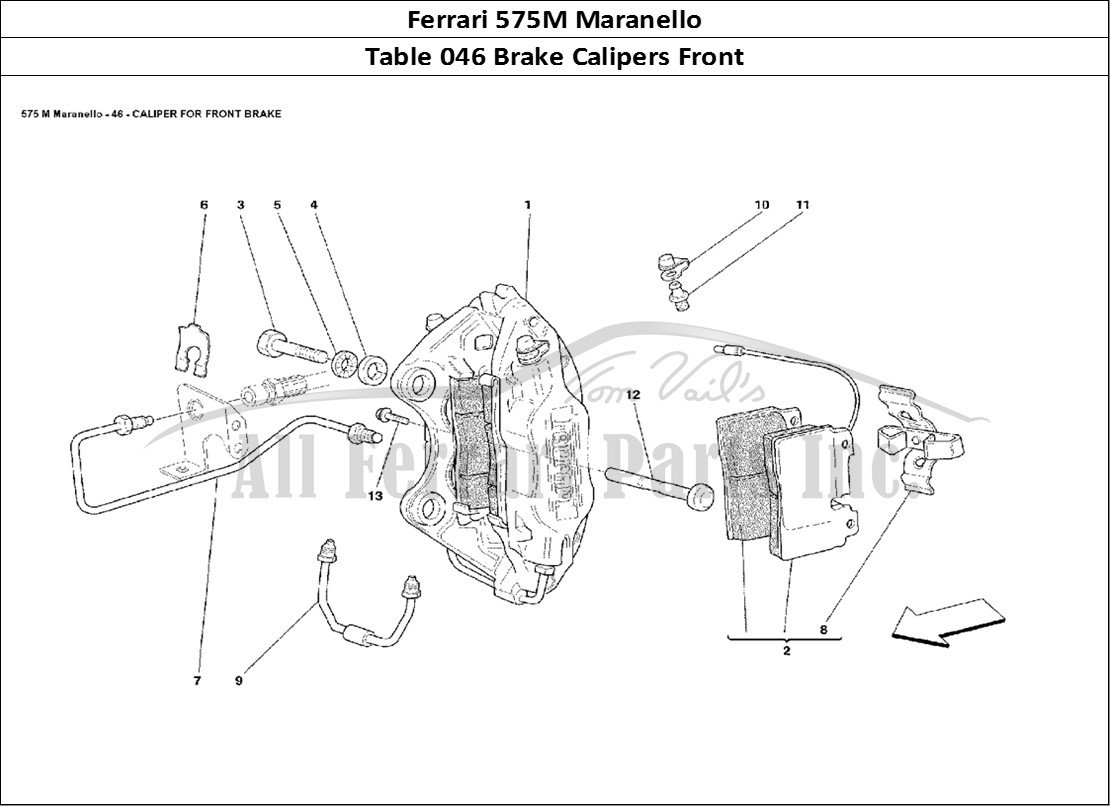 Ferrari Parts Ferrari 575M Maranello Page 046 Caliper for Front Brake