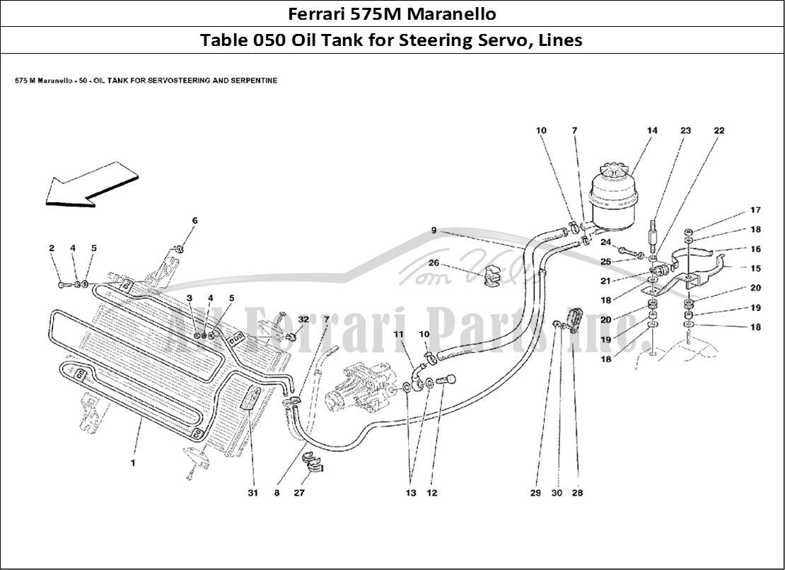 Ferrari Parts Ferrari 575M Maranello Page 050 Oil Tank for Servosteerin