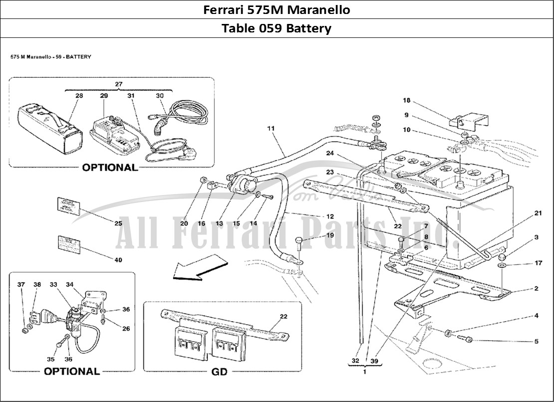 Ferrari Parts Ferrari 575M Maranello Page 059 Battery