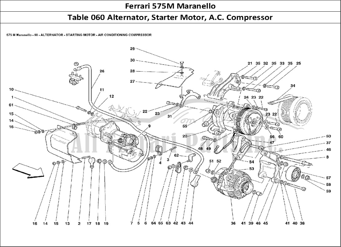 Ferrari Parts Ferrari 575M Maranello Page 060 Alternator Starting Motor