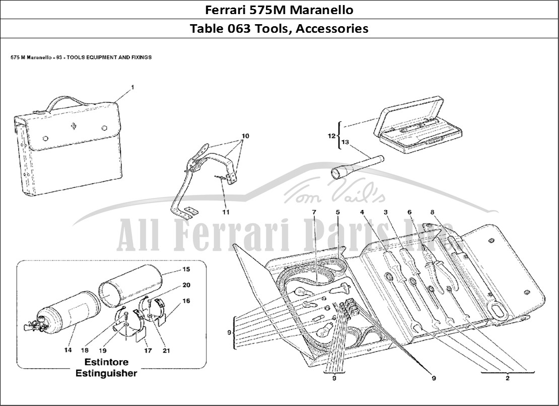 Ferrari Parts Ferrari 575M Maranello Page 063 Tools Equipment and Fixin