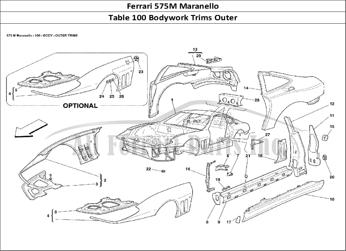 Ferrari Parts Ferrari 575M Maranello Page 100 Body Outer Trims