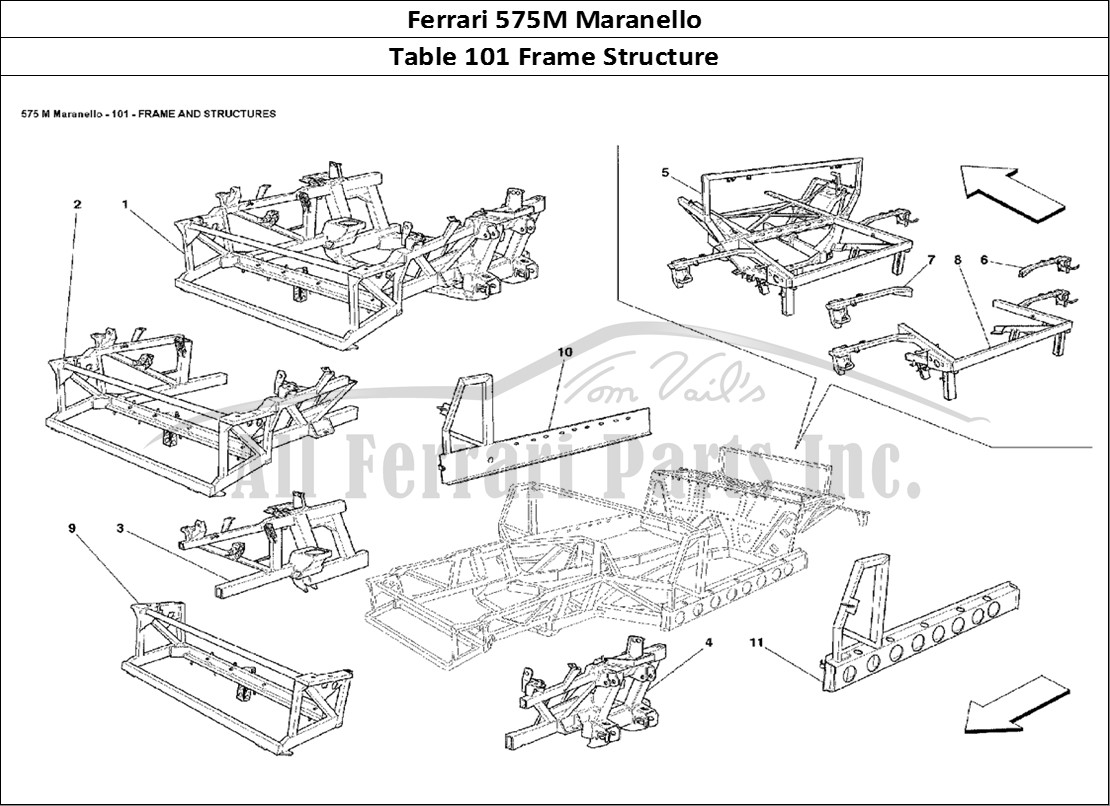 Ferrari Parts Ferrari 575M Maranello Page 101 Frame and Structures