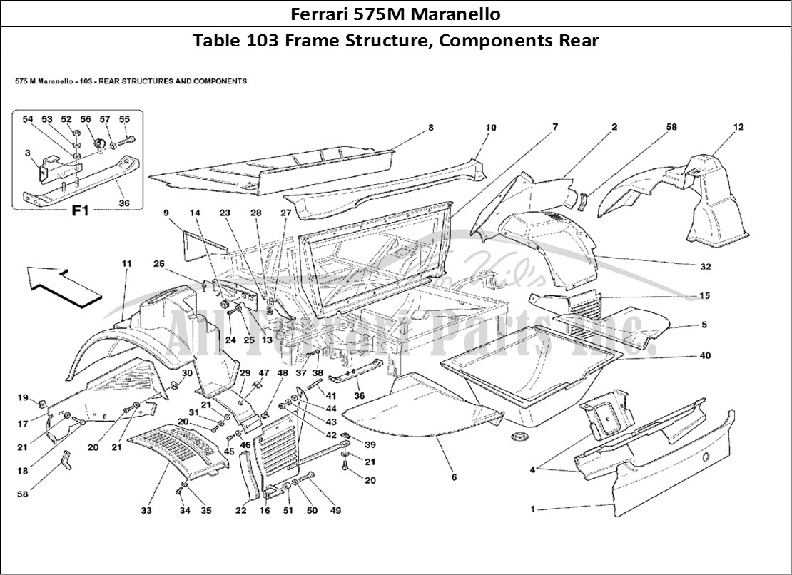 Ferrari Parts Ferrari 575M Maranello Page 103 Rear Structures and Compo