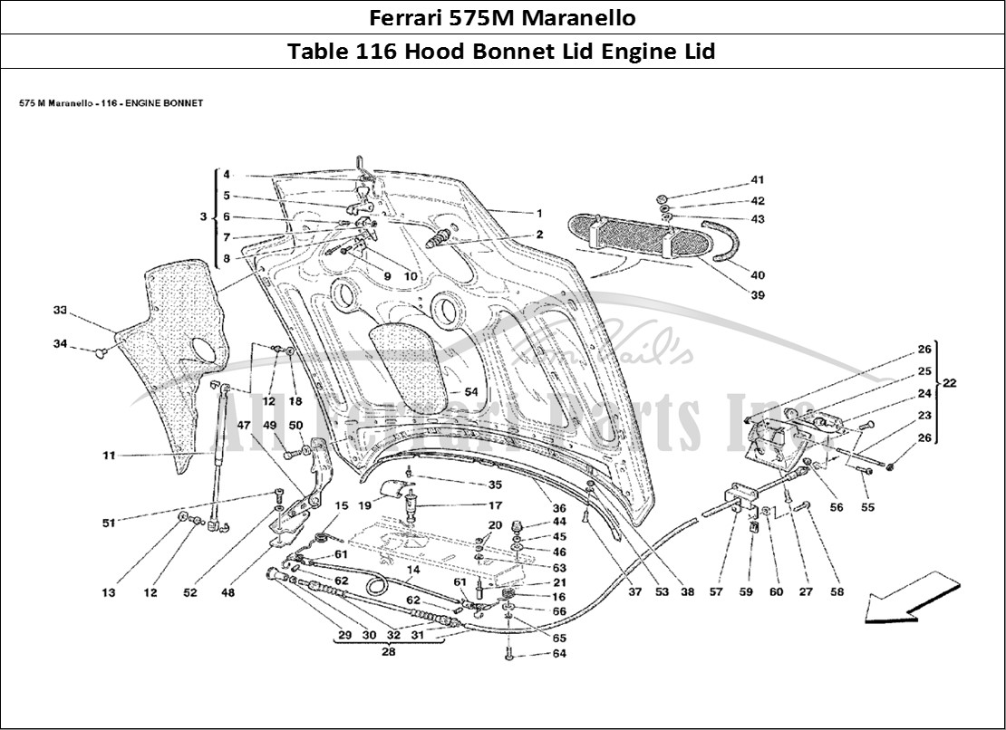 Ferrari Parts Ferrari 575M Maranello Page 116 Engine Bonnet
