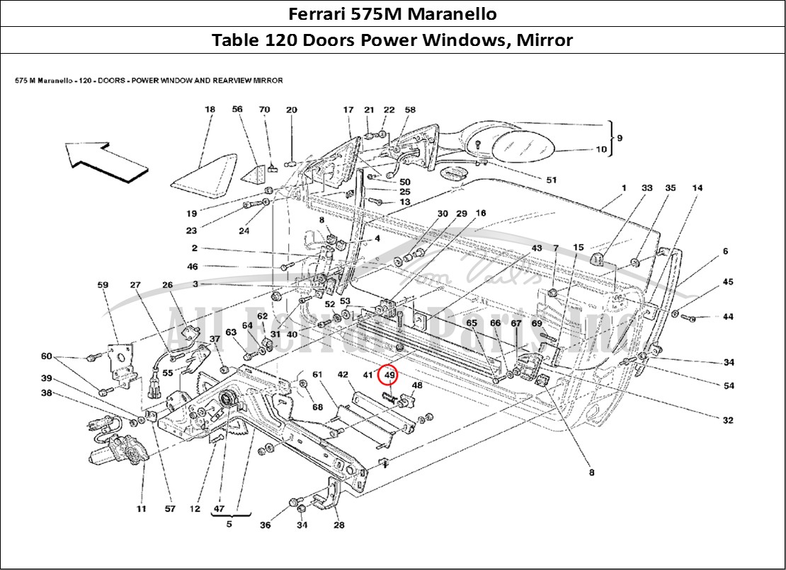 Ferrari Parts Ferrari 575M Maranello Page 120 Doors Power Window and Re