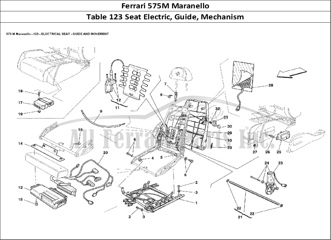 Ferrari Parts Ferrari 575M Maranello Page 123 Electrical Seat Guide and