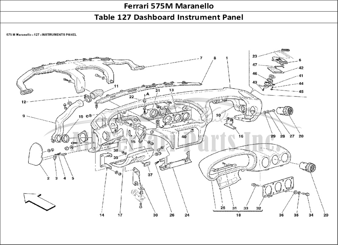 Ferrari Parts Ferrari 575M Maranello Page 127 Instruments Panel
