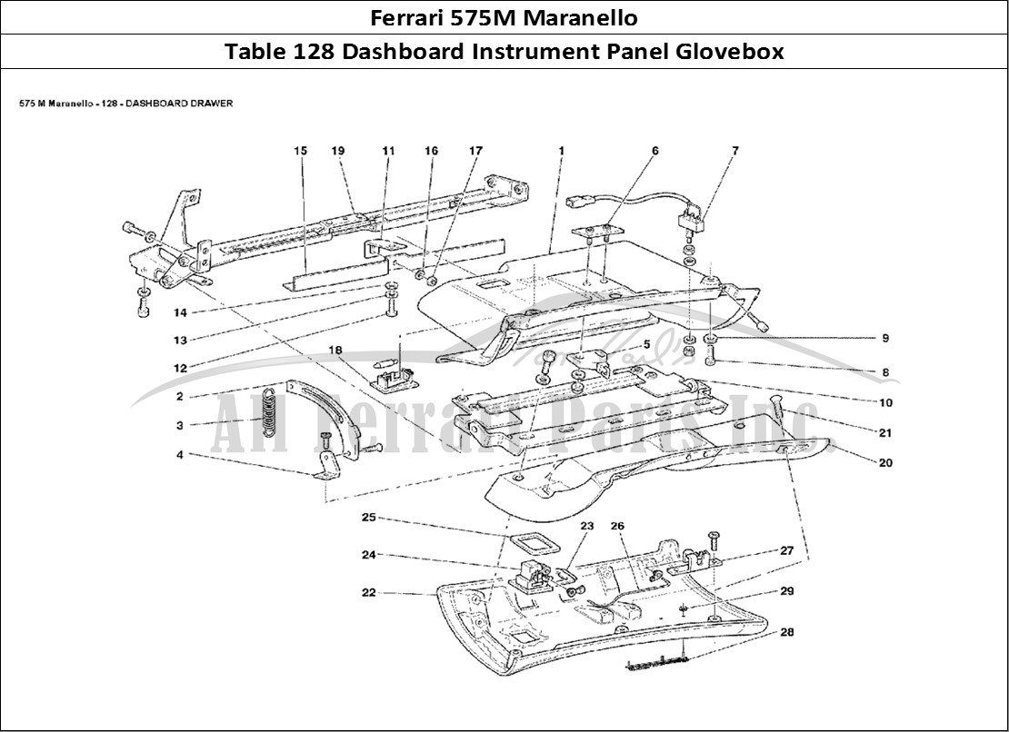 Ferrari Parts Ferrari 575M Maranello Page 128 Dashboard Drawer