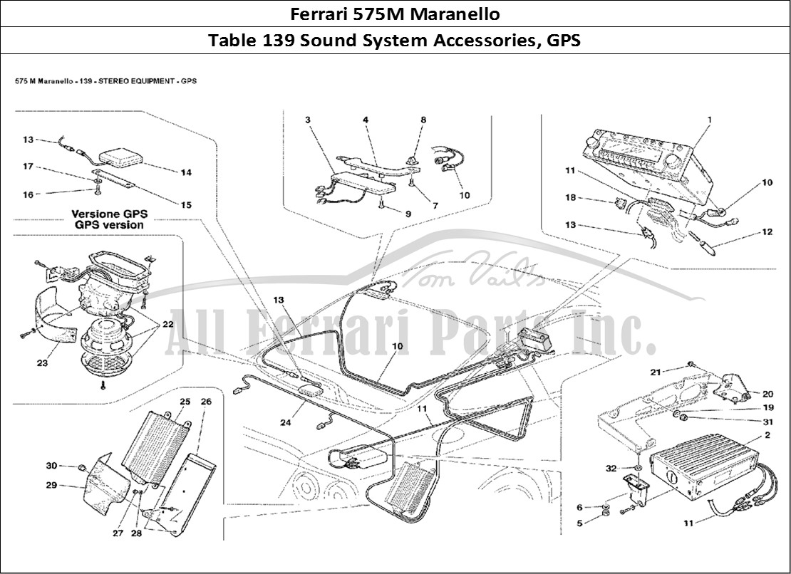 Ferrari Parts Ferrari 575M Maranello Page 139 Stereo Equipment GPS