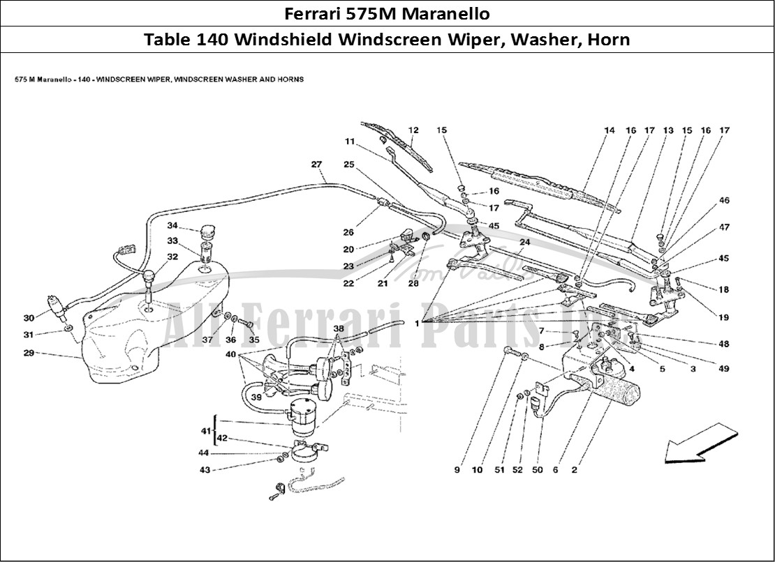 Ferrari Parts Ferrari 575M Maranello Page 140 Windscreen Wiper, Windscr