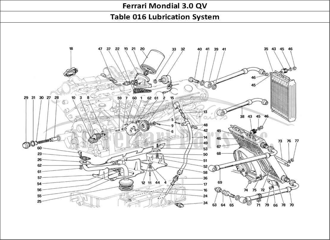 Ferrari Parts Ferrari Mondial 3.0 QV (1984) Page 016 Lubrication System