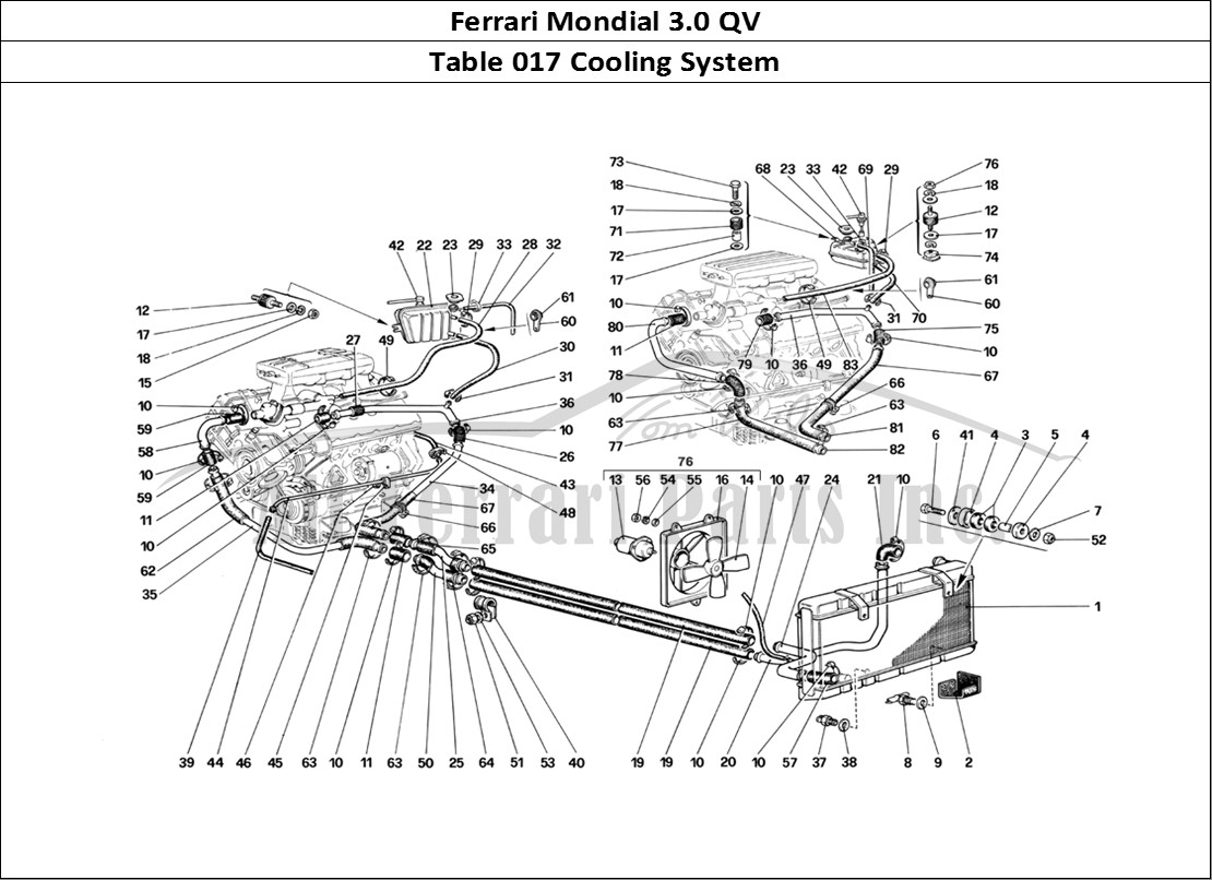 Ferrari Parts Ferrari Mondial 3.0 QV (1984) Page 017 Cooling System