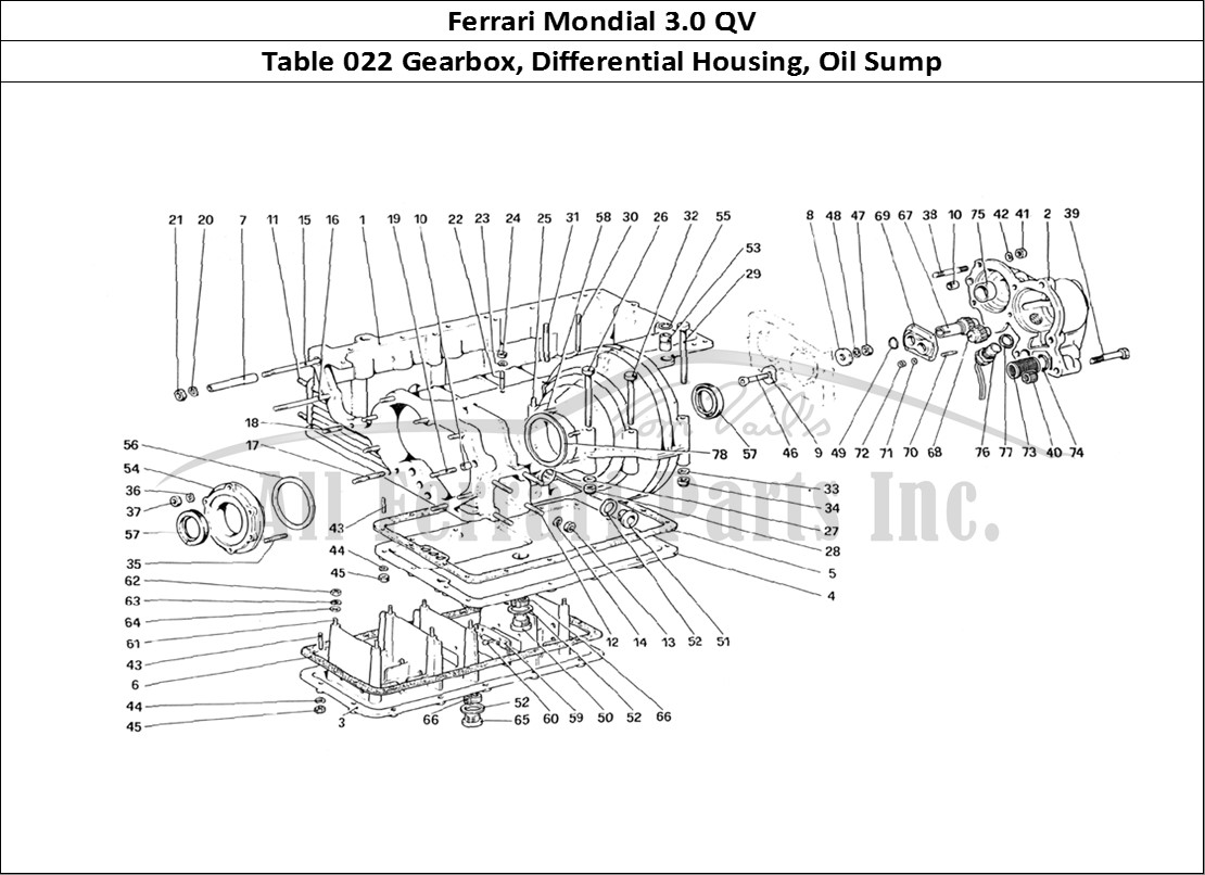 Ferrari Parts Ferrari Mondial 3.0 QV (1984) Page 022 Gearbox - Differential Ho