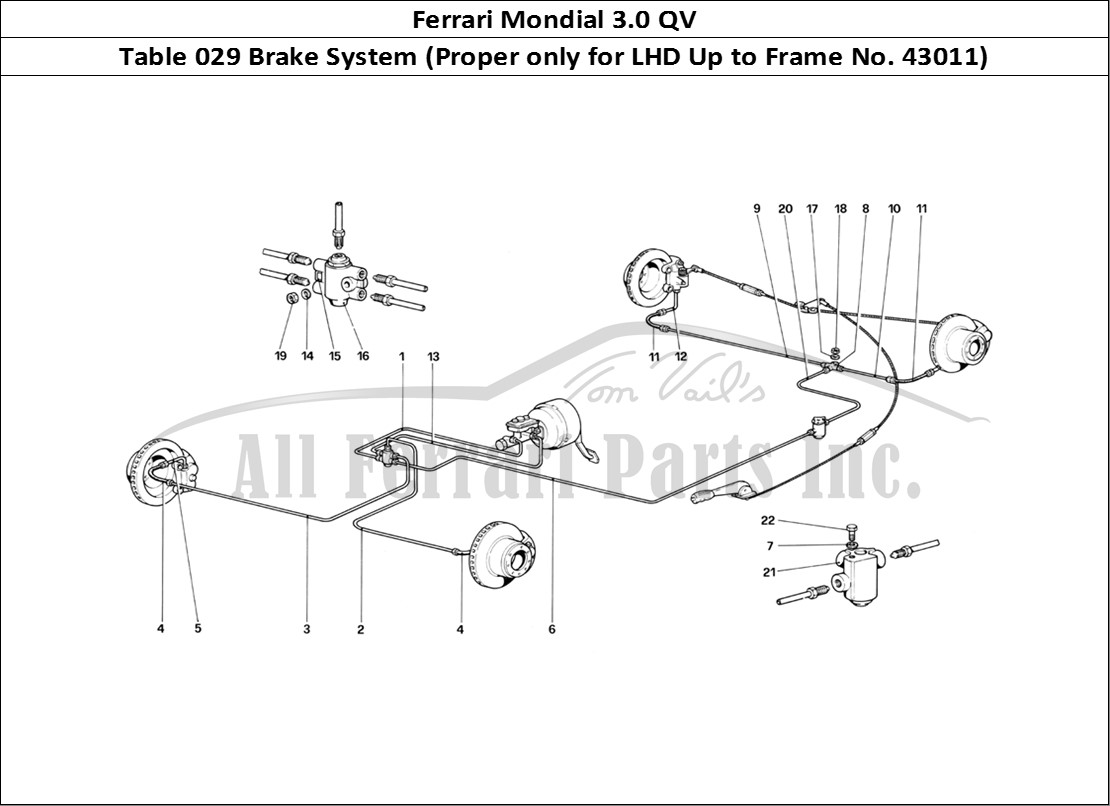 Ferrari Parts Ferrari Mondial 3.0 QV (1984) Page 029 Brake System (Valid Only