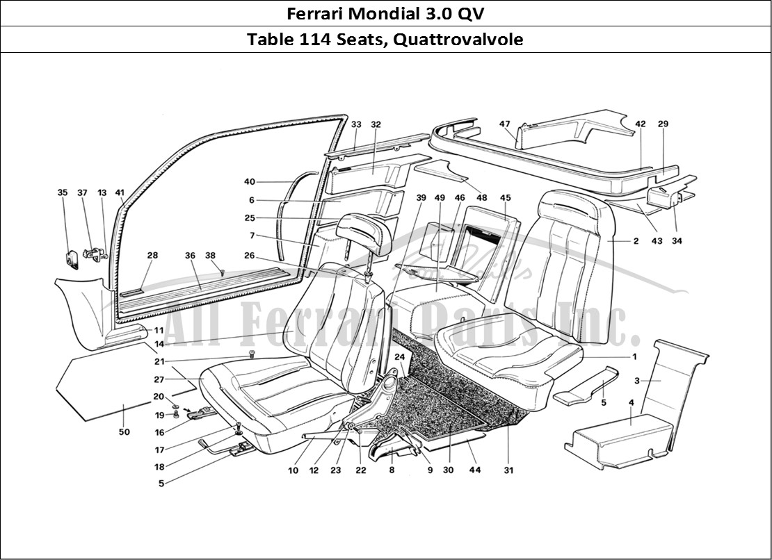 Ferrari Parts Ferrari Mondial 3.0 QV (1984) Page 114 Seats - Quattrovalvole