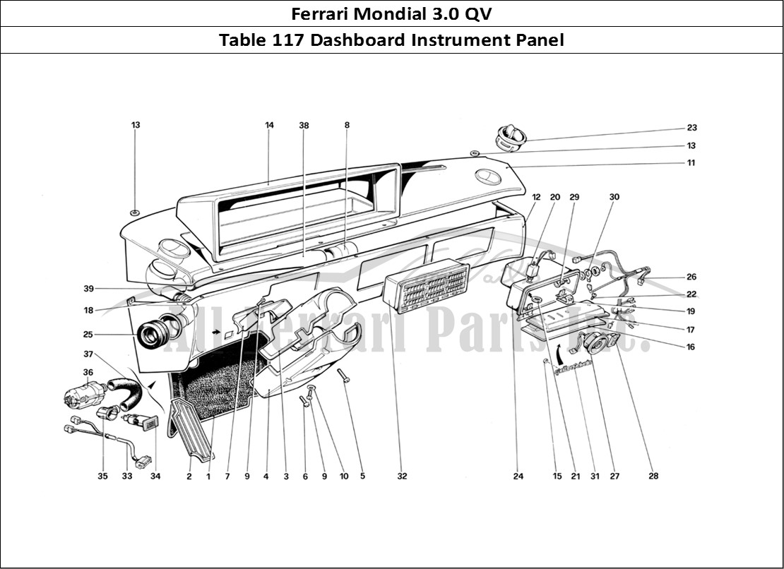 Ferrari Parts Ferrari Mondial 3.0 QV (1984) Page 117 Instrument Panel