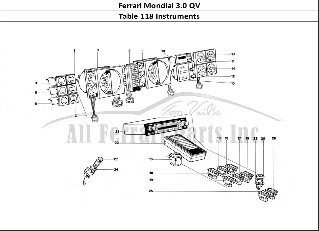 Ferrari Parts Ferrari Mondial 3.0 QV (1984) Page 118 Instruments