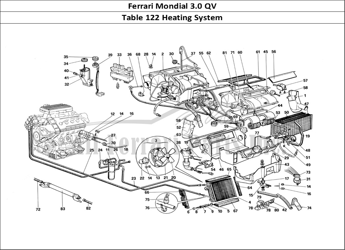 Ferrari Parts Ferrari Mondial 3.0 QV (1984) Page 122 Heating System