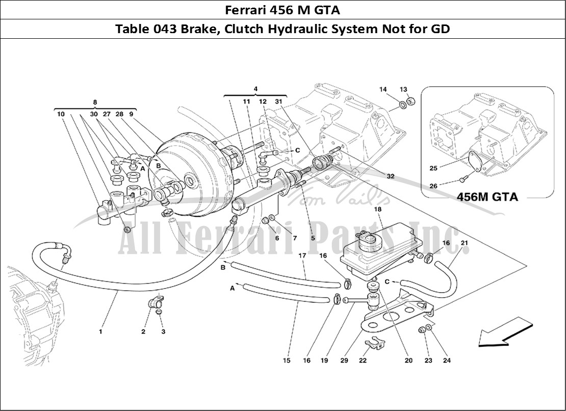 Ferrari Parts Ferrari 456 M GT Page 043 Brake and Clutch Hydrauli