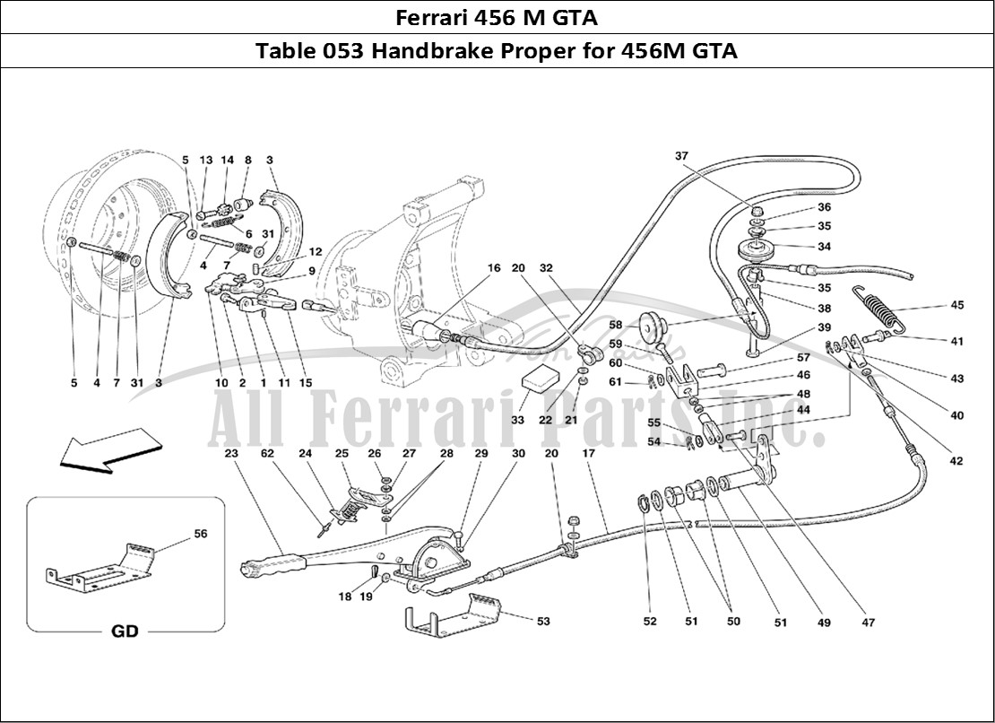 Ferrari Parts Ferrari 456 M GT Page 053 Hand-Brake Control -Valid