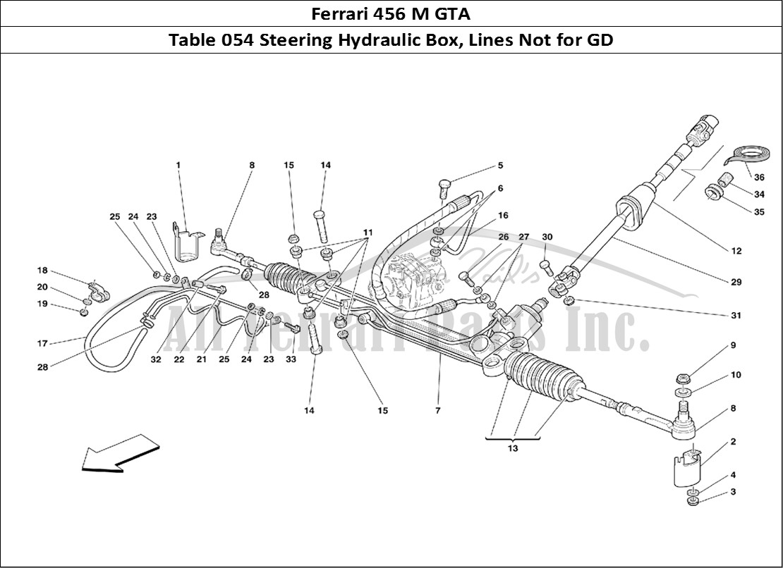 Ferrari Parts Ferrari 456 M GT Page 054 Hydraulic Steering Box an