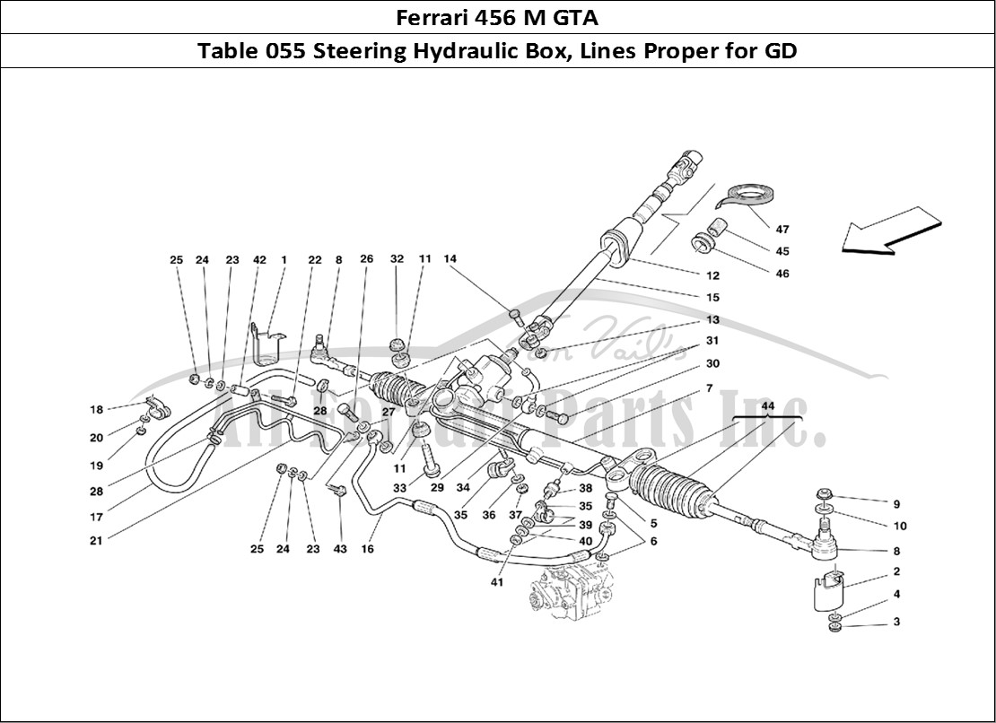 Ferrari Parts Ferrari 456 M GT Page 055 Hydraulic Steering Box an