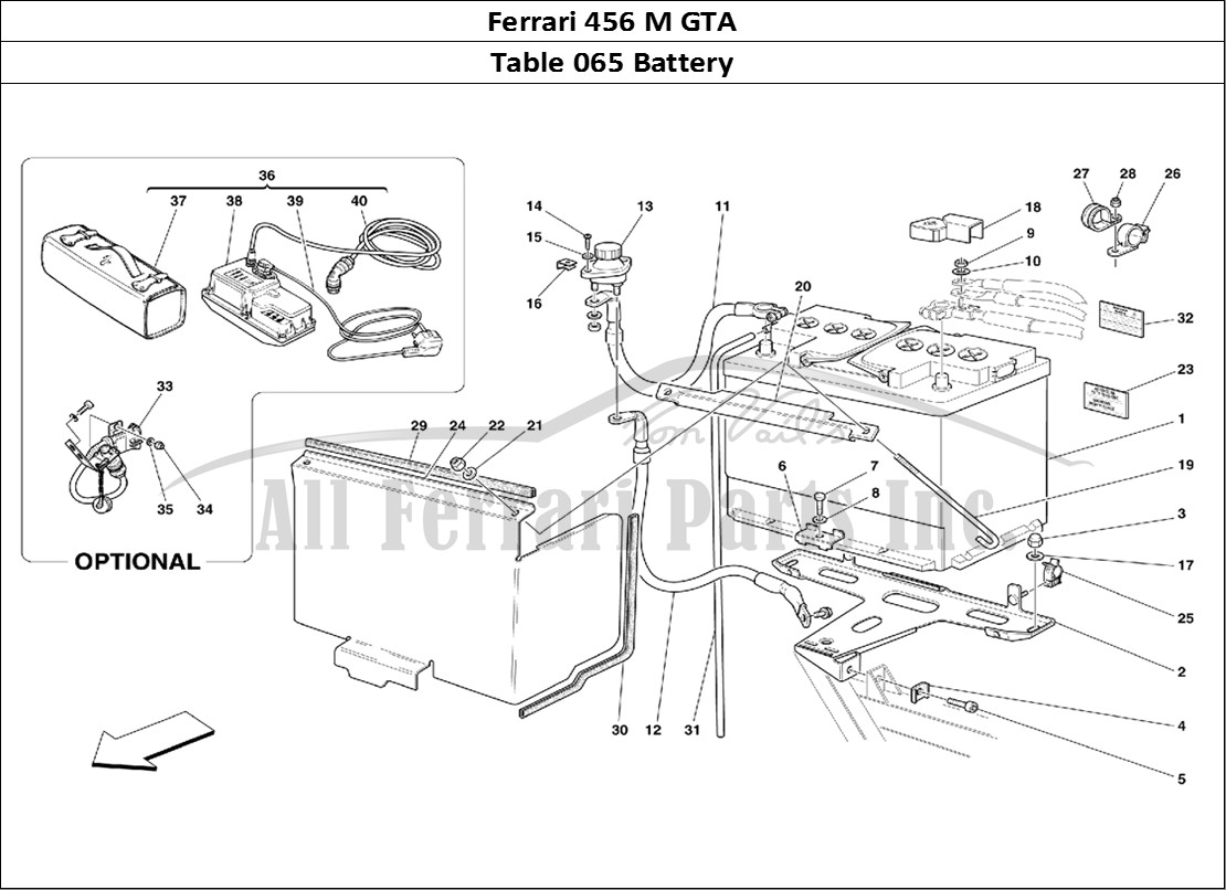 Ferrari Parts Ferrari 456 M GT Page 065 Battery