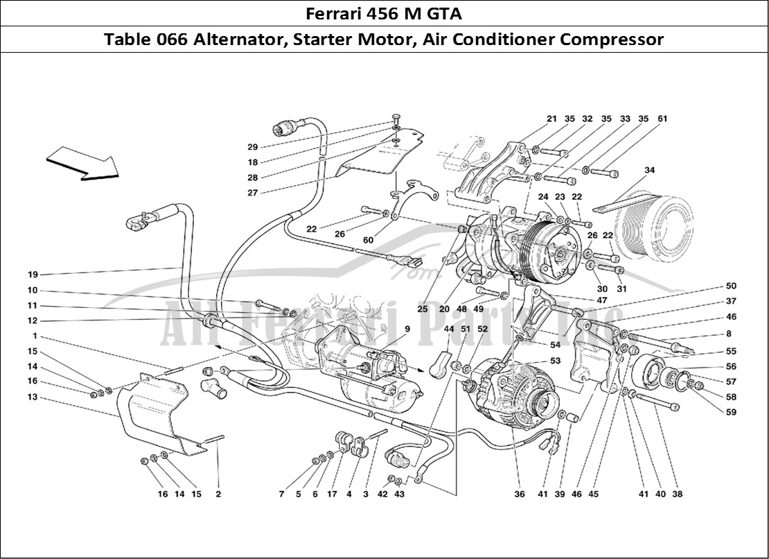 Ferrari Parts Ferrari 456 M GT Page 066 Alternator Starting Motor