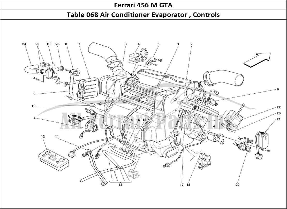 Ferrari Parts Ferrari 456 M GT Page 068 Evaporator Unit and Contr
